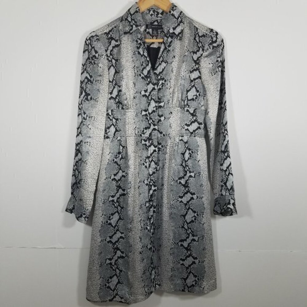 INC International Concepts Black and Gray Midi Dress